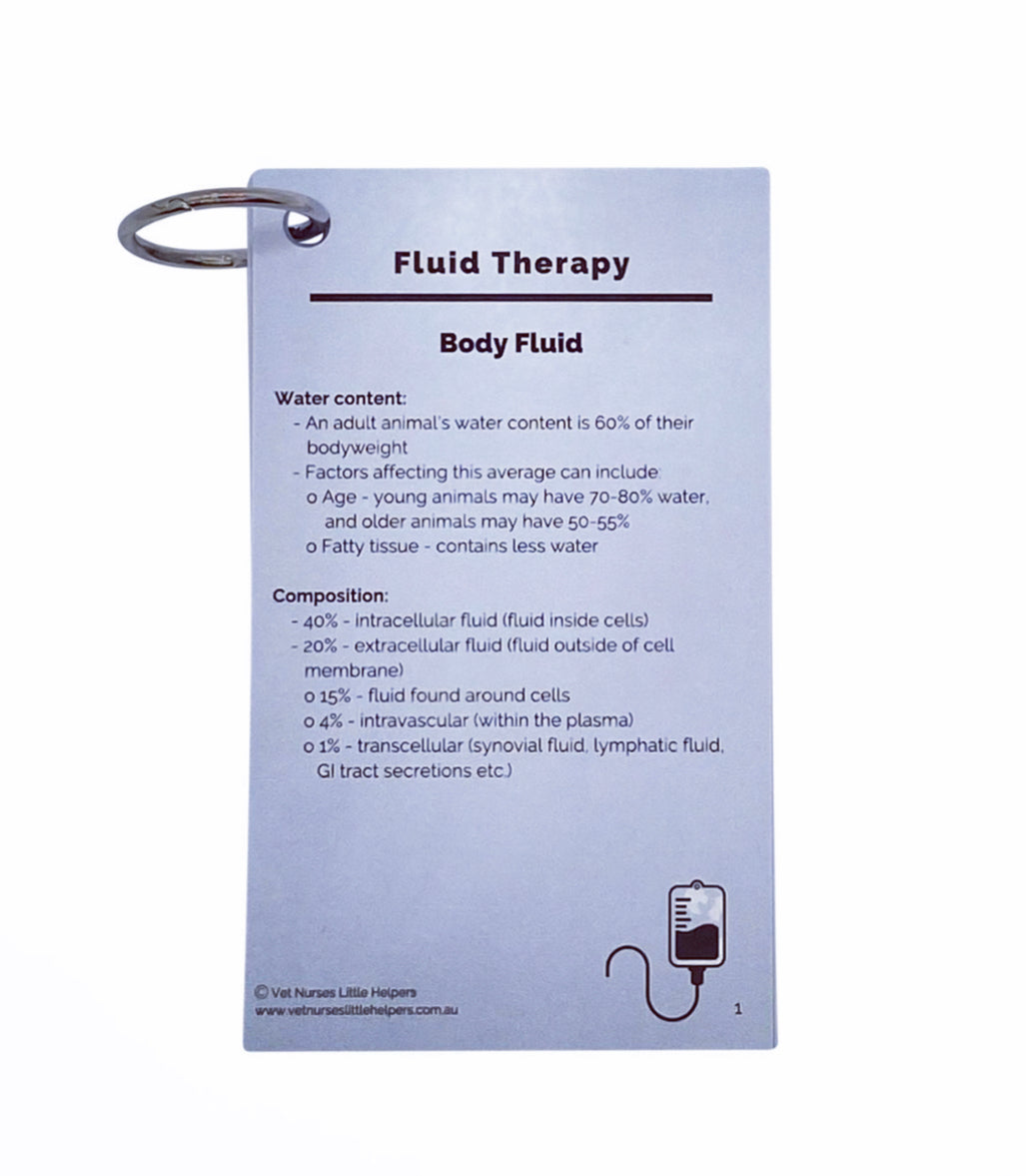 Fluid Therapy - Vet Nurses Little Helpers