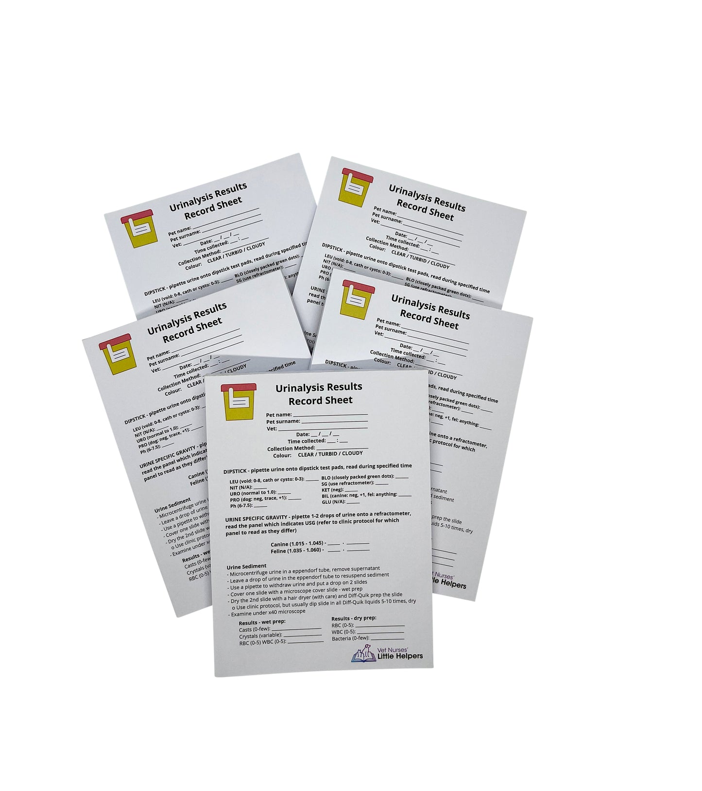 Urinalysis Results Record Pad - Vet Nurses Little Helpers