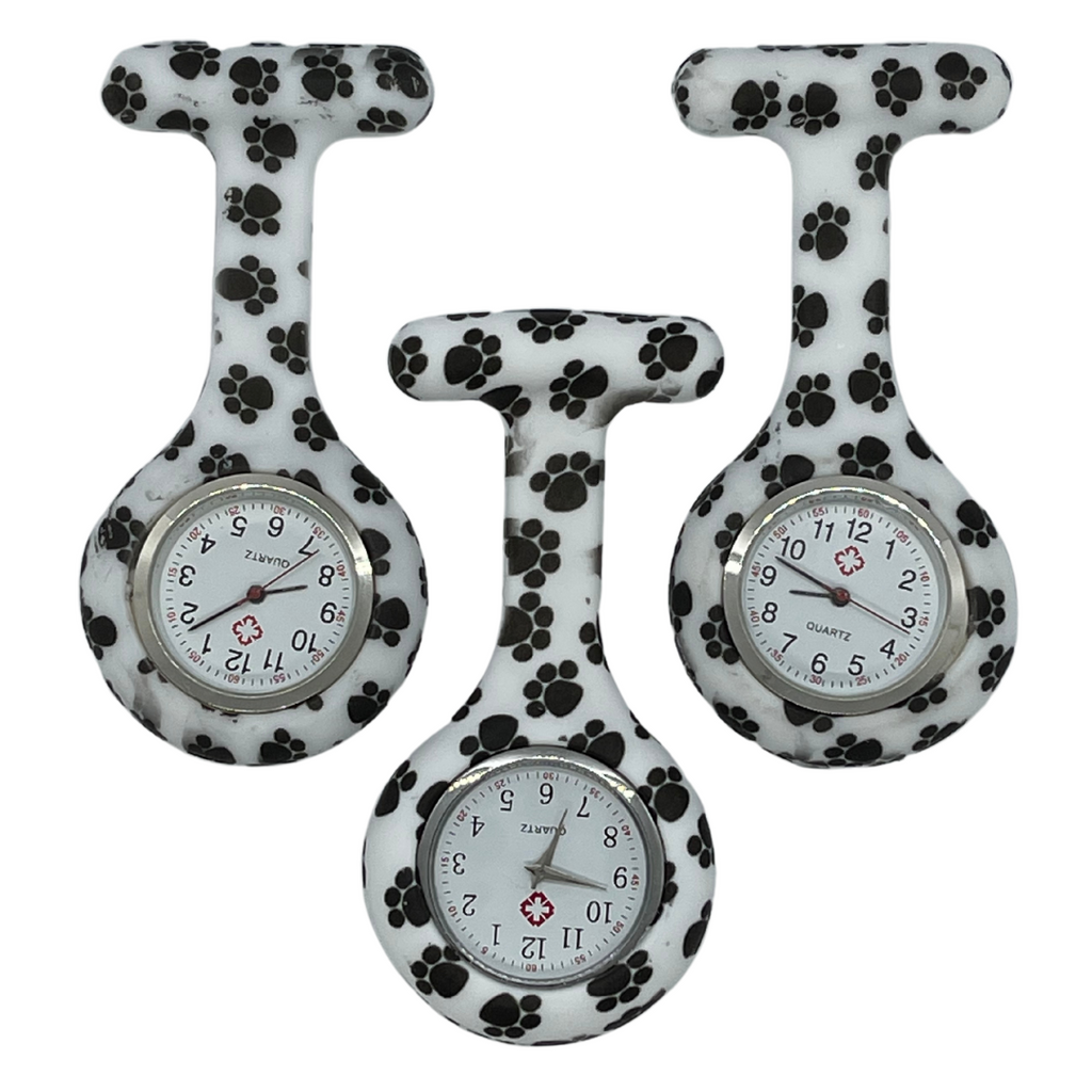 Paw print top fob watch