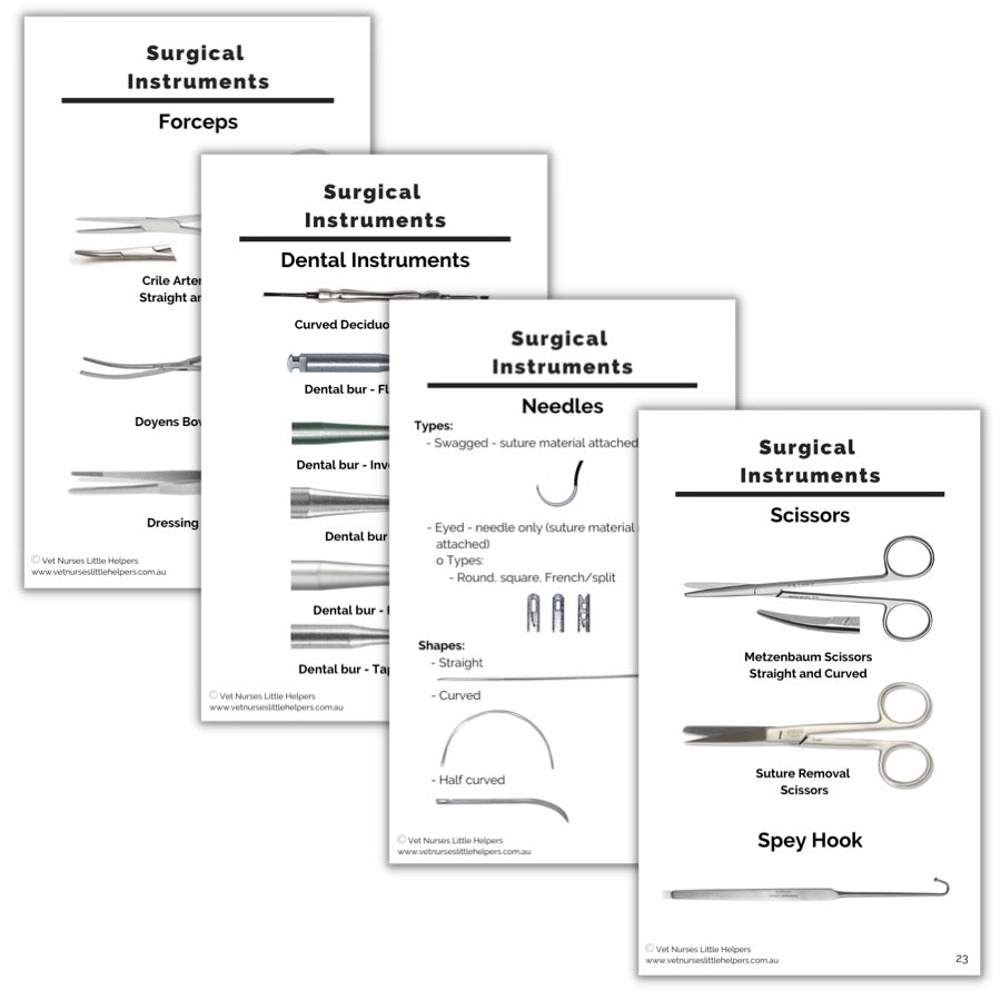 Surgical Instruments Flash Card Set - Digital Version - Vet Nurses Little Helpers